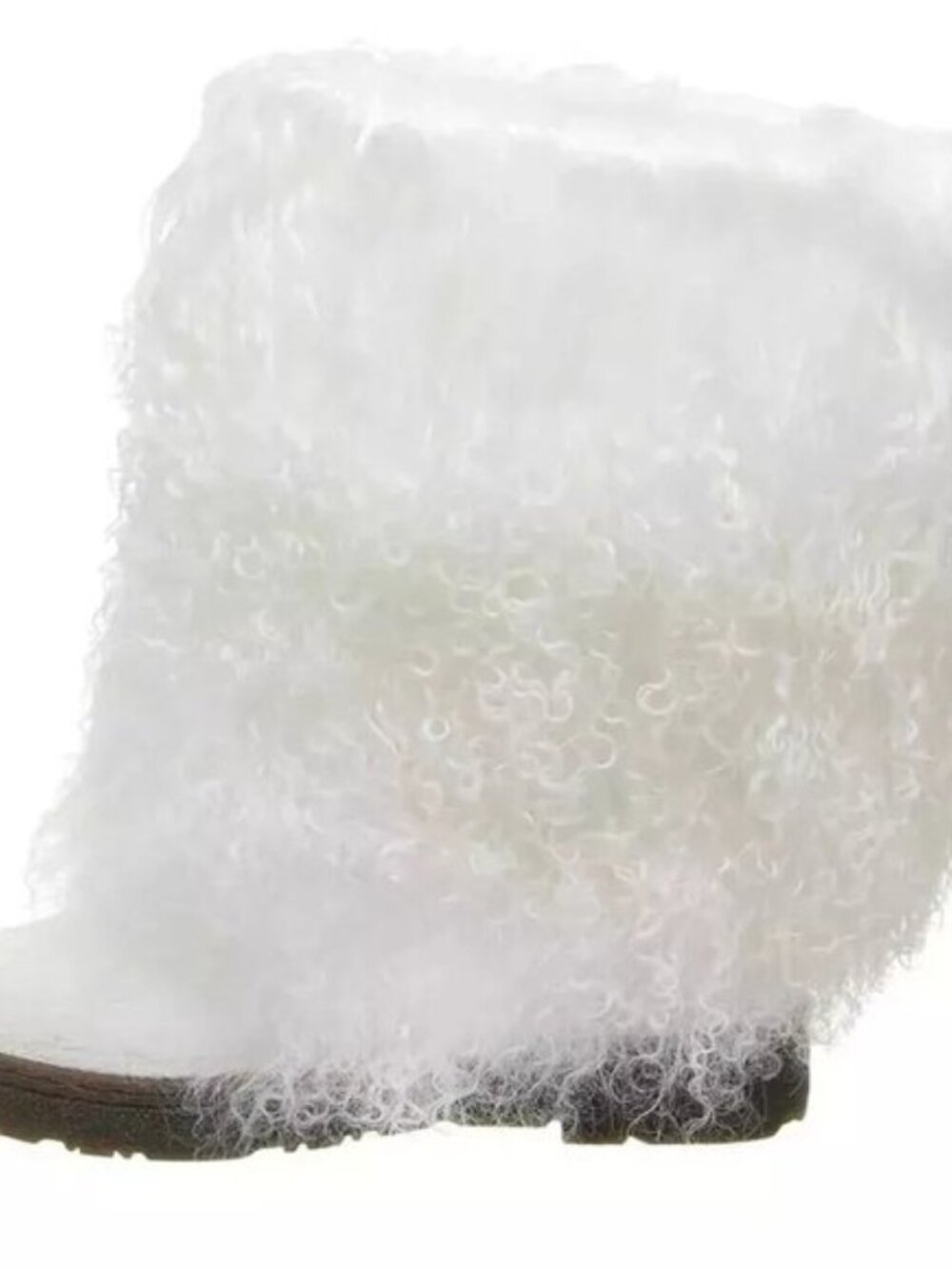 Bearpaw Boetis White Curly Lamb Fur Sheepskin Lined Sherpa Boho Boots 8 NEW - Picture 4 of 10
